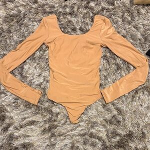 Aerie Tan Long Sleeve Bodysuit